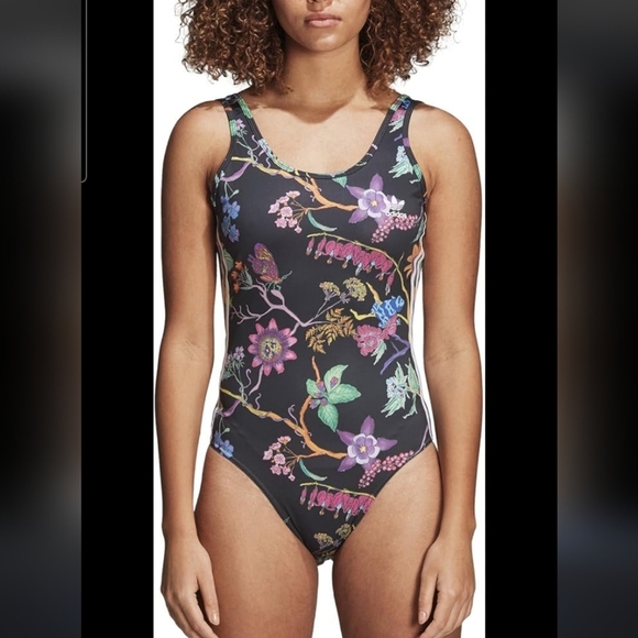Adidas originals poisonous garden size small 3 stripe body/swim suit - Picture 1 of 9